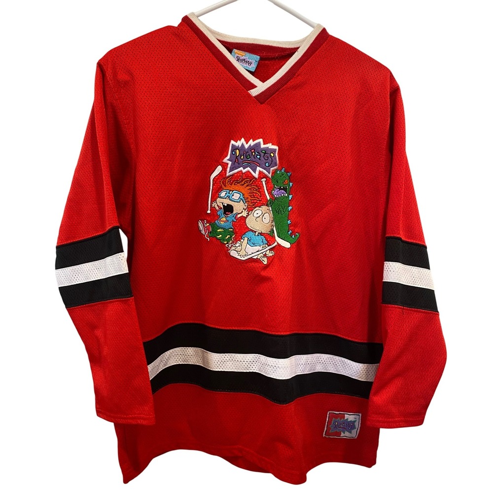 Vintage 1996‎ Rugrats Hockey Jersey Nickelodeon Red Cartoon TV Show 90s
